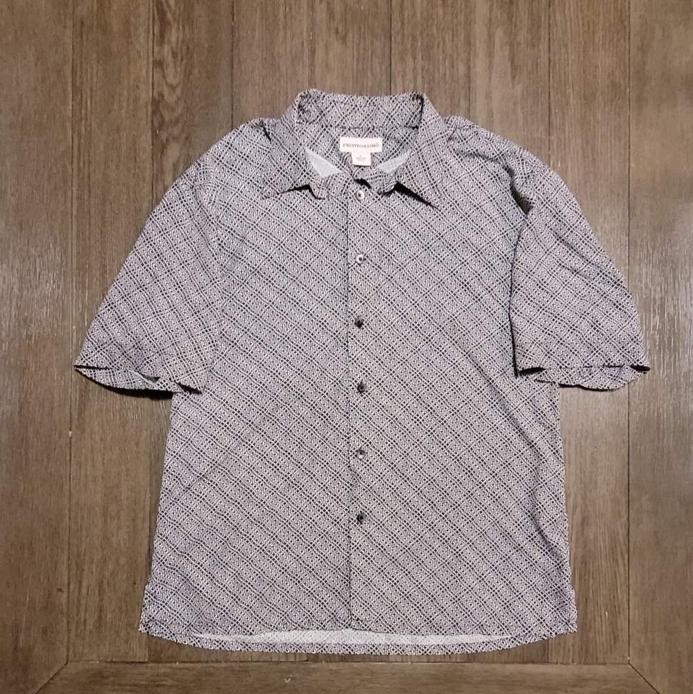 Pronto Uomo 100% Silk Button Up Shirt Men's Size L